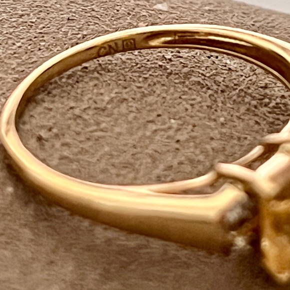 Miadora 10k Yellow Gold Emerald-Cut Citrine & Diamond Ring Size 7 - Picture 4 of 8